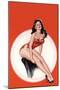 Eyeful Magazine; Brunette in a Red Bathing Suit-Peter Driben-Mounted Art Print