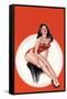 Eyeful Magazine; Brunette in a Red Bathing Suit-Peter Driben-Framed Stretched Canvas