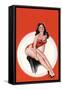 Eyeful Magazine; Brunette in a Red Bathing Suit-Peter Driben-Framed Stretched Canvas