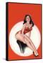 Eyeful Magazine; Brunette in a Red Bathing Suit-Peter Driben-Framed Stretched Canvas