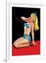 Eyeful Magazine; Pin Up in Blue Bikini-Peter Driben-Framed Art Print