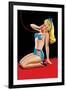 Eyeful Magazine; Pin Up in Blue Bikini-Peter Driben-Framed Art Print