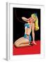 Eyeful Magazine; Pin Up in Blue Bikini-Peter Driben-Framed Art Print