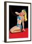 Eyeful Magazine; Pin Up in Blue Bikini-Peter Driben-Framed Art Print