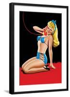 Eyeful Magazine; Pin Up in Blue Bikini-Peter Driben-Framed Art Print