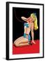 Eyeful Magazine; Pin Up in Blue Bikini-Peter Driben-Framed Art Print