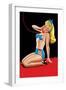 Eyeful Magazine; Pin Up in Blue Bikini-Peter Driben-Framed Art Print
