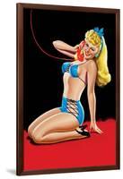 Eyeful Magazine; Pin Up in Blue Bikini-Peter Driben-Framed Art Print