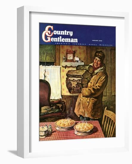 "Eyeing the Pies," Country Gentleman Cover, January 1, 1945-Amos Sewell-Framed Giclee Print