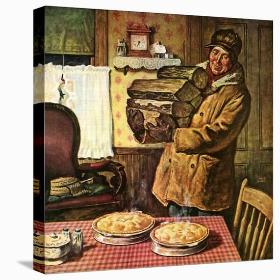 "Eyeing the Pies,"January 1, 1945-Amos Sewell-Stretched Canvas