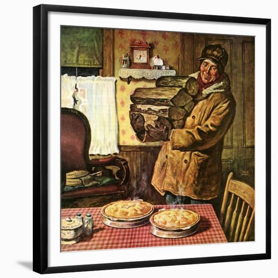 "Eyeing the Pies,"January 1, 1945-Amos Sewell-Framed Giclee Print