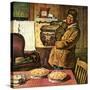 "Eyeing the Pies,"January 1, 1945-Amos Sewell-Stretched Canvas