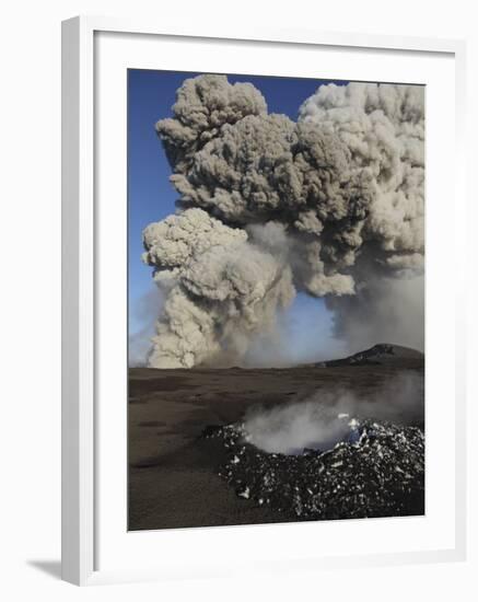 Eyjafjallajökull Eruption, Steaming Lava Bomb Impact Crater, Iceland-null-Framed Photographic Print