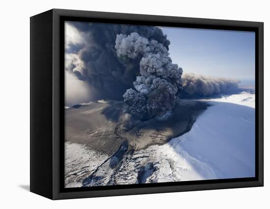 Eyjafjallajokull volcano erupting in Iceland-Paul Souders-Framed Stretched Canvas