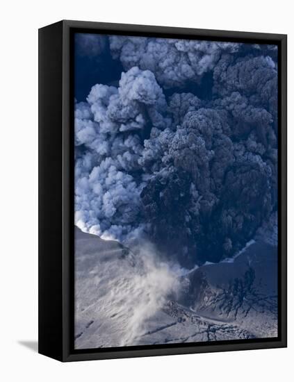 Eyjafjallajokull volcano erupting in Iceland-Paul Souders-Framed Stretched Canvas