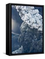 Eyjafjallajokull volcano erupting in Iceland-Paul Souders-Framed Stretched Canvas