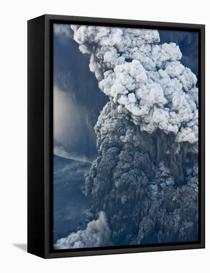 Eyjafjallajokull volcano erupting in Iceland-Paul Souders-Framed Stretched Canvas