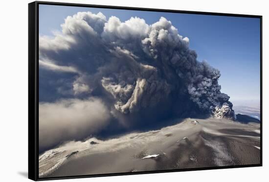 Eyjafjallajokull Volcano Erupting in Iceland-Paul Souders-Framed Stretched Canvas