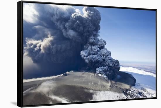 Eyjafjallajokull Volcano Erupting in Iceland-Paul Souders-Framed Stretched Canvas