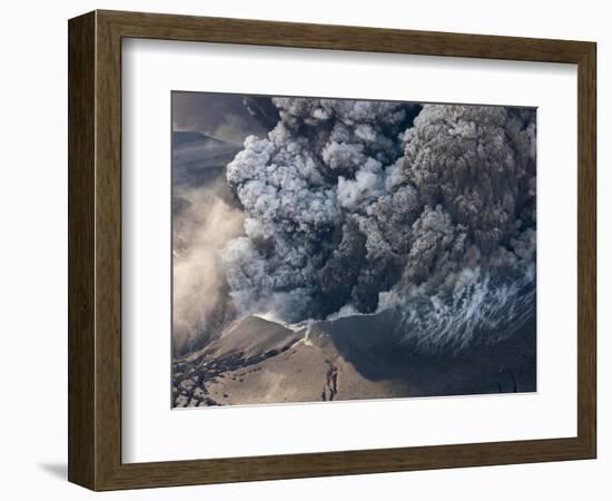 Eyjafjallajokull volcano erupting in Iceland-Paul Souders-Framed Photographic Print