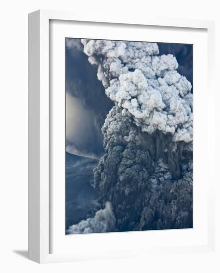 Eyjafjallajokull volcano erupting in Iceland-Paul Souders-Framed Photographic Print