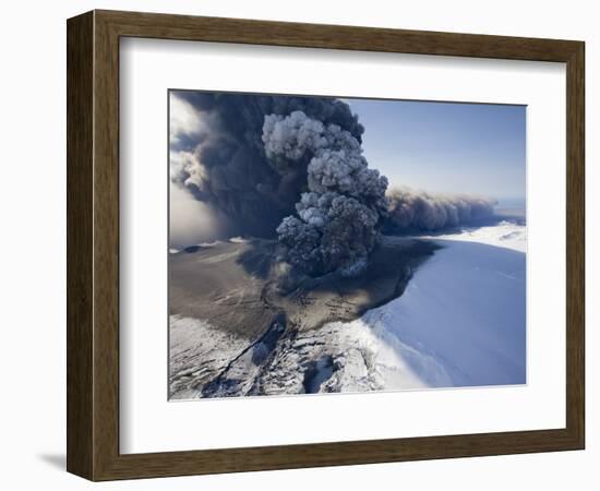 Eyjafjallajokull volcano erupting in Iceland-Paul Souders-Framed Photographic Print