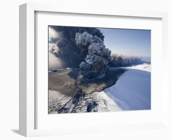 Eyjafjallajokull volcano erupting in Iceland-Paul Souders-Framed Photographic Print