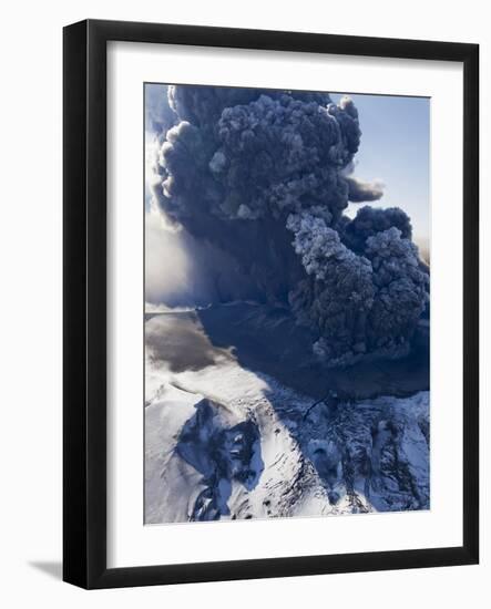 Eyjafjallajokull volcano erupting in Iceland-Paul Souders-Framed Photographic Print