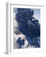 Eyjafjallajokull volcano erupting in Iceland-Paul Souders-Framed Photographic Print