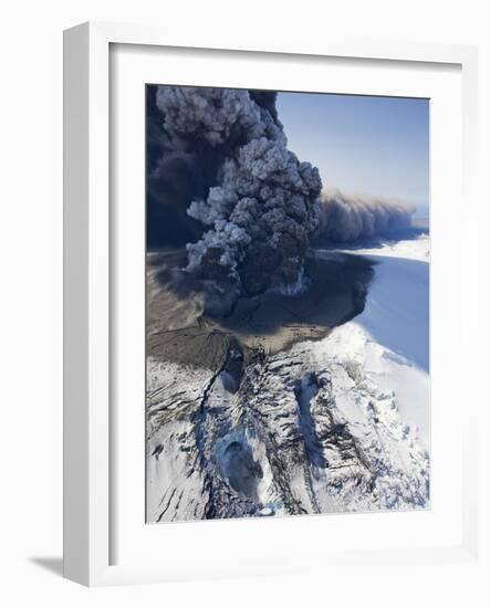Eyjafjallajokull volcano erupting in Iceland-Paul Souders-Framed Photographic Print