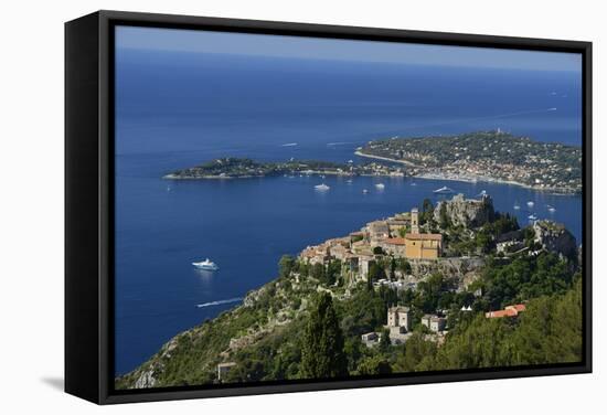 Eze and Cap Ferrat, Cote D'Azur, France, Europe-Christian Heeb-Framed Stretched Canvas