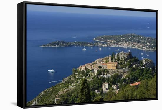 Eze and Cap Ferrat, Cote D'Azur, France, Europe-Christian Heeb-Framed Stretched Canvas