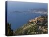 Eze Village and Cap Ferrat, Alpes Maritimes, Provence, Cote d'Azur, French Riviera, France-Sergio Pitamitz-Stretched Canvas