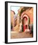 Eze Village Café, France-Haixia Liu-Framed Art Print