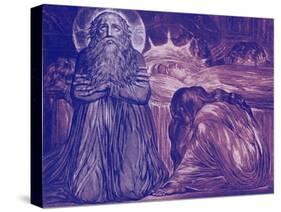 Ezekiel Kneeling By the Death-Bed of his Wife by William Blake-William Blake-Stretched Canvas