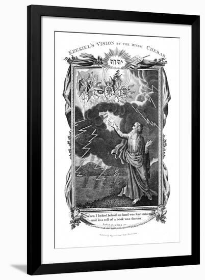 Ezekiel's Vision of a Chariot in the Sky and a Hand in the Clouds Holding Out a Book to Him, 1804-null-Framed Giclee Print