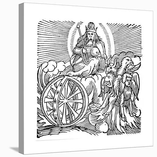 Ezekiel's Vision of Chariot in Sky, C614 BC-null-Stretched Canvas