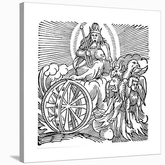 Ezekiel's Vision of Chariot in Sky, C614 BC-null-Stretched Canvas