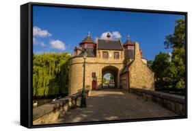 Ezelpoort or Donkey's gate, fortified gate, Bruges, West Flanders, Belgium.-Michael DeFreitas-Framed Stretched Canvas