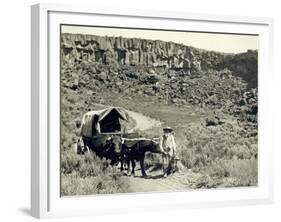 Ezra Meeker with Wagon-Asahel Curtis-Framed Giclee Print