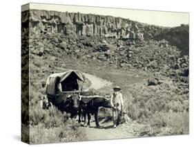 Ezra Meeker with Wagon-Asahel Curtis-Stretched Canvas