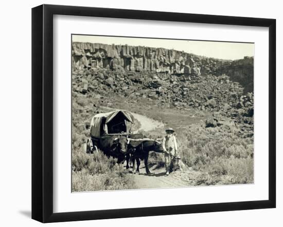 Ezra Meeker with Wagon-Asahel Curtis-Framed Giclee Print