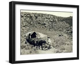 Ezra Meeker with Wagon-Asahel Curtis-Framed Giclee Print