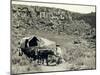 Ezra Meeker with Wagon-Asahel Curtis-Mounted Giclee Print