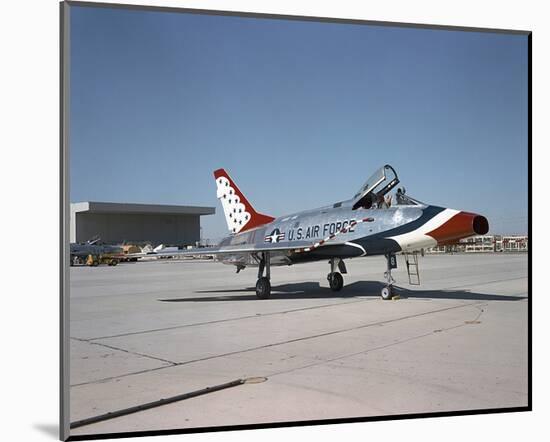 F-100 Super Sabre supersonic plane-null-Mounted Art Print