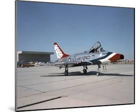 F-100 Super Sabre supersonic plane-null-Mounted Art Print