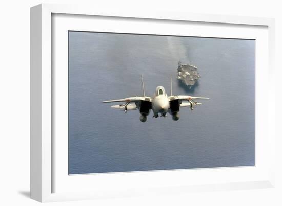 F-14 Tomcat Fighter after Takes Off from USS America, 1984-null-Framed Photo