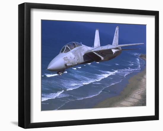 F-14 Tomcat Flying over San Diego, California-Stocktrek Images-Framed Photographic Print