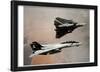 F-14 Tomcats (In Air) Art Poster Print-null-Lamina Framed Poster