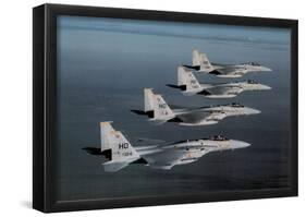 F-15 Eagles (In Air) Art Poster Print-null-Framed Poster